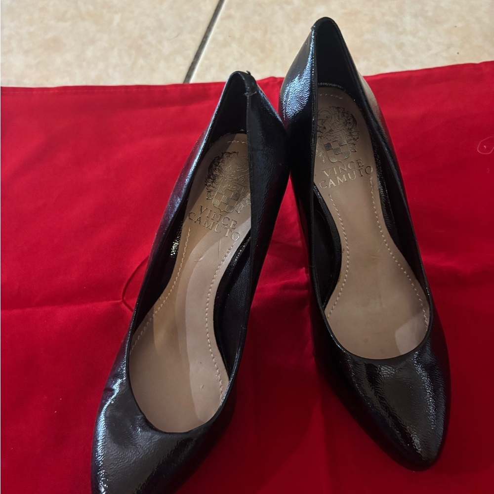 Vince Camuto Shiny Black Heels
